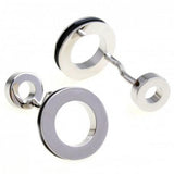 Double Circle Cufflink Round Enamel Cuff Link
