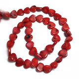 Natural Stone Red Coral Beads Hearts Punch Loose Spacer Beads for Jewelry Making