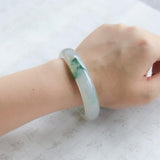 Zheru Jewelry Natural Burmese Jadeite Flower Bracelet Princess Gift