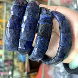 Dumortierite Stone Beads Bracelet Natural Gemstone Bangle for Women