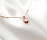 925 Sterling Silver Heart Pendant Coin Chain Necklace