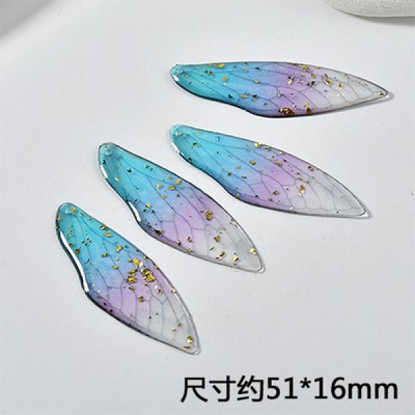 20pcs Glitter Angel Wings Resin Charms Earring Necklace Pendant Ornaments