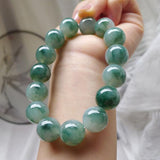 Zheru Natural Burmese Jade Flower Two-Tone Bracelet