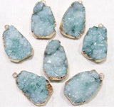 6pcs Turquoise Tiger Eye Quartz Crystal Pendant for DIY Jewelry Making