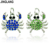 Rhinestone Crab Animals Pendants for Jewelry Making