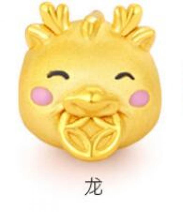 European Fine Birthday Gift Chinese Zodiac Signs Bracelet 24KT Pendant Charm