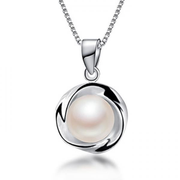 925 Sterling Silver Freshwater Pearl Necklace Pendant for Women