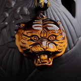 Tiger Eye Jade Pendant Necklace Zodiac Texture Necklace Women Men