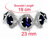 Silver Rhinestone Bracelet with Big Stones