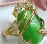 Green Opal Jade Ring, Size 7# 8# 9#, Women's Jewelry
