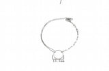 925 Sterling Silver Double Rows Beaded Bracelet