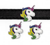 50PCS 8MM Unicorn Slide Charms DIY Accessories Fit For Leather Bracelet