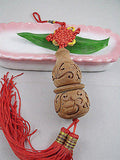 Safety Gourd Peach Wood Amulet Pendant, Car Adornment