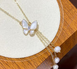 18K Gold-Clad Freshwater Pearl Drop Necklace