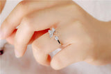 Sterling Silver Butterfly Zircon Open Ring for Women