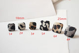 50pcs Leopard Print Square Flatback Cloth Buckle DIY Jewelry Earring Accessory