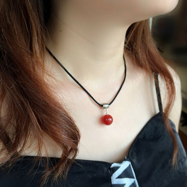 Red Agate Pendant for Women, Natural Clavicle Chain