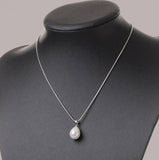 20mm Shell Pearl Pendant Necklace 925 Silver Chain Lady Gift