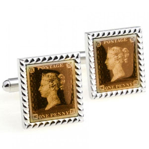 Vintage Stamp Postage Cufflinks Copper Material