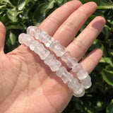 Natural Rock Quartz Bamboo Shape Crystal Bracelet Healing Stone Jewelry