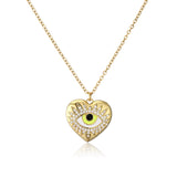 HECHENG Lucky Eye Pendant Necklace CZ Evil Eyes Long Chain Necklace Women