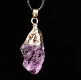 Natural Amethyst Crystal Cluster Base Stone Pendant