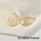 Crystal Water Drop Copper Charms Pendant 20pcs/lot