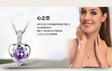 Natural Amethyst Heart Necklace 925 Sterling Silver Pendant
