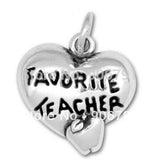 Antisilver Plated Teacher Text Charm Jewelry