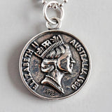 Vintage 925 Sterling Silver Dollar Coin Pendant Necklace