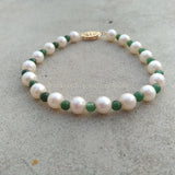 South Sea Pearl Green Jade Bracelet Wedding Bridesmaid Gift