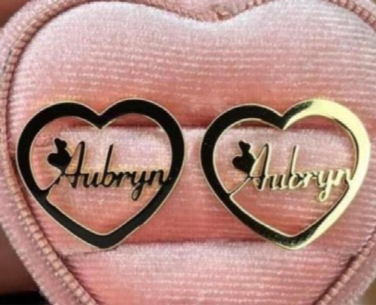 Personalized Heart Letter Stud Earrings