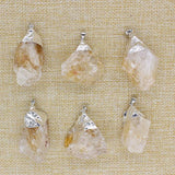 Irregular Topazs Pendant Natural Stone Necklace Women Jewelry