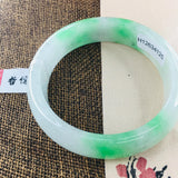 Zheru Jewelry Natural Jadeite Bracelet Green Bicolor 54-62mm Princess Gift