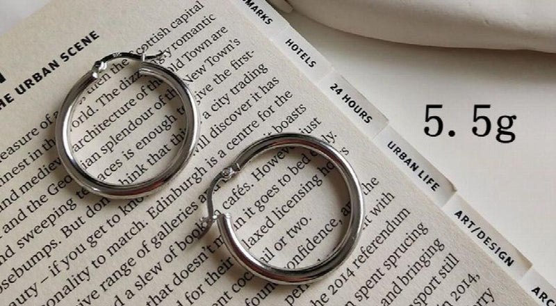 Glossy Circle Hoop Earrings 925 Sterling Silver Korea Earrings For Women