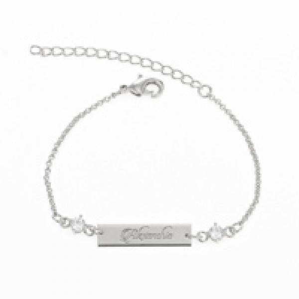 Crystal Baby Bracelet 25*6 mm Bar Personalized Name Engraved Graduation Gift