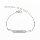 Crystal Baby Bracelet 25*6 mm Bar Personalized Name Engraved Graduation Gift