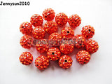10mm Hyacinth Czech Crystal Rhinestone Pave Clay Disco Ball Beads