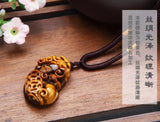 Natural Tiger Eye Stone Agate Pixiu Pendant Necklace Sweater Chain
