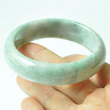 Zheru Natural Burmese Jadeite 54-64mm Light Green Bracelet