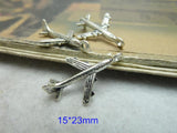 Bulk 100 Tiny Plane Charms, Antique Metal Jewelry Supplies