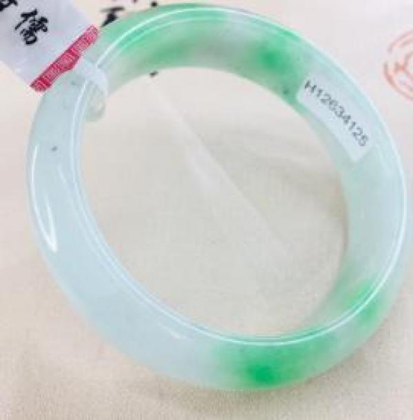 Zheru Jadeite Bracelet Natural Green 54-62mm Female Jade Gift with Certificate