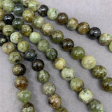 Green Garnet 6/8/10mm Natural Stone Loose Beads for DIY Jewelry