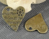 40pcs Antique Bronze Plated Heart Shape Charms Pendants