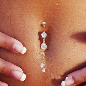 Crystal Tassel Belly Button Piercing Sexy Body Jewelry