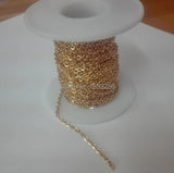 5m Stainless Steel 18k Plated Flattened Link Chain