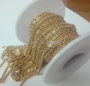 5m Stainless Steel 18k Plated Flattened Link Chain
