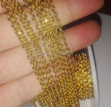 5m Stainless Steel 18k Plated Flattened Link Chain