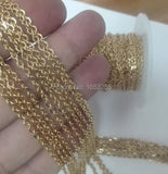 5m Stainless Steel 18k Plated Flattened Link Chain