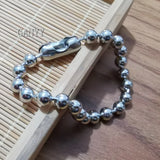 5pcs Stainless Steel Beaded Chain Ball Bracelet Bangle 6mm/8mm